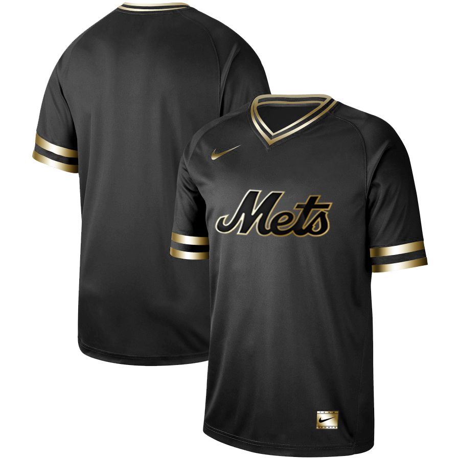 Men New York Mets Blank Nike Black Gold MLB Jerseys->new york mets->MLB Jersey